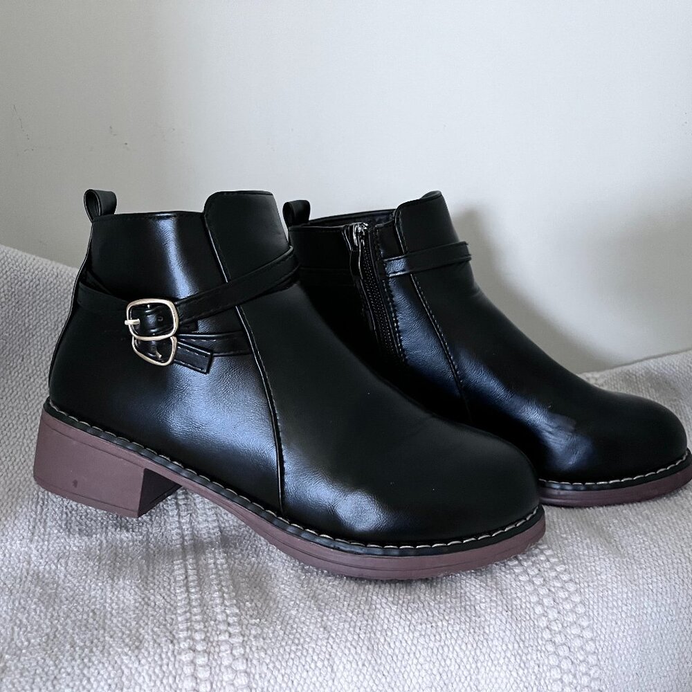 Stylish Women's Ankle Boots, Comfort Soft Fashion Chunky Heel Side Zipper